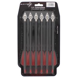 Carbonpfeile 7,5'' mit Jagdspitze im 6er Pack