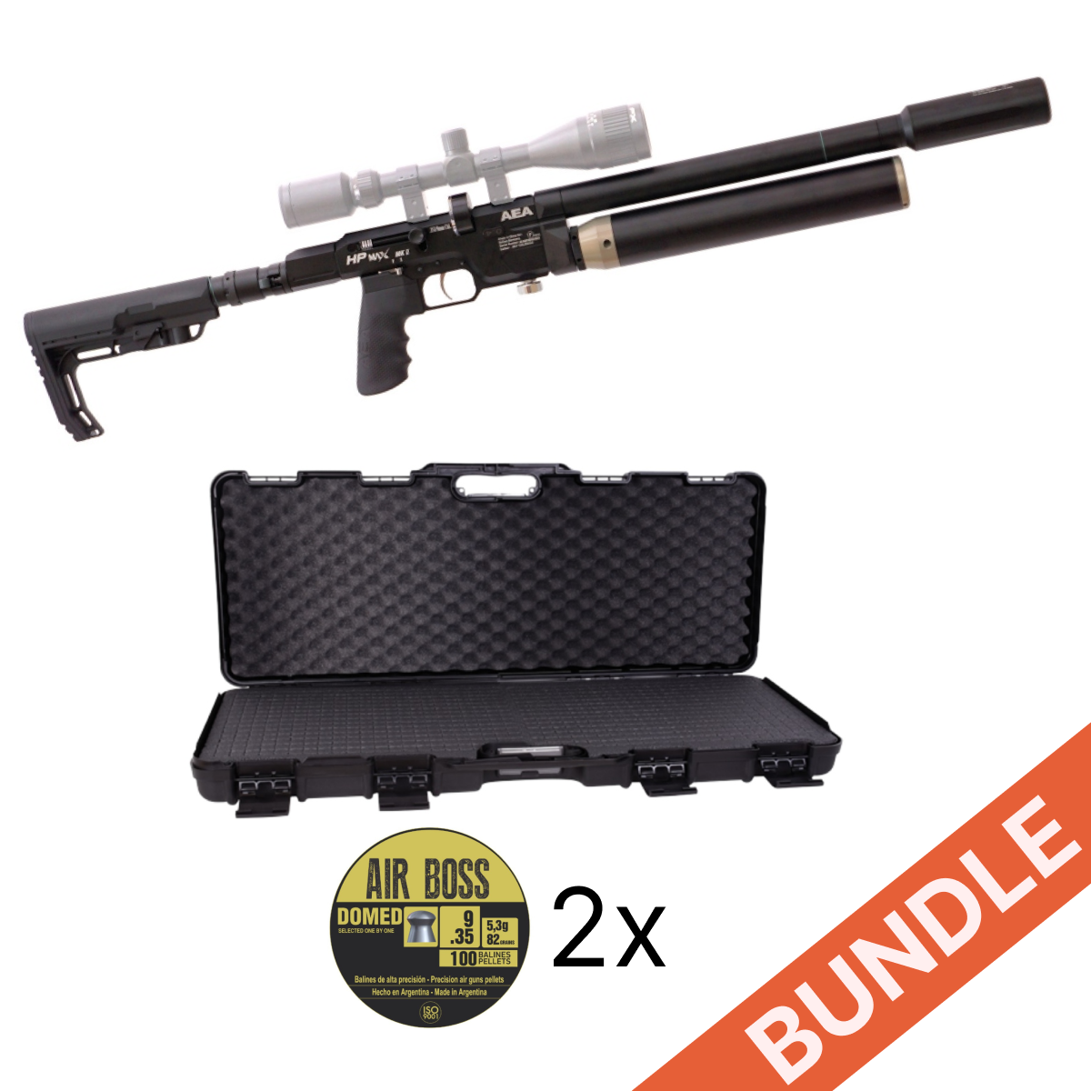 HP Max MK2 Starter Bundle - Komplett-Set mit Luftgewehr, Koffer und Munition