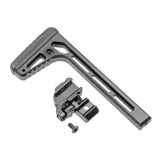 Schulterstütze | Huben GK1 Cal.22 & Cal.25 | Klappschaft | CNC-Aluminium | schwarz eloxiert