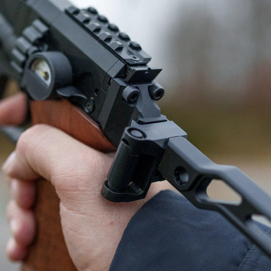 Buttstock Adapter | CNC ALU | schwarz eloxiert | Huben GK1