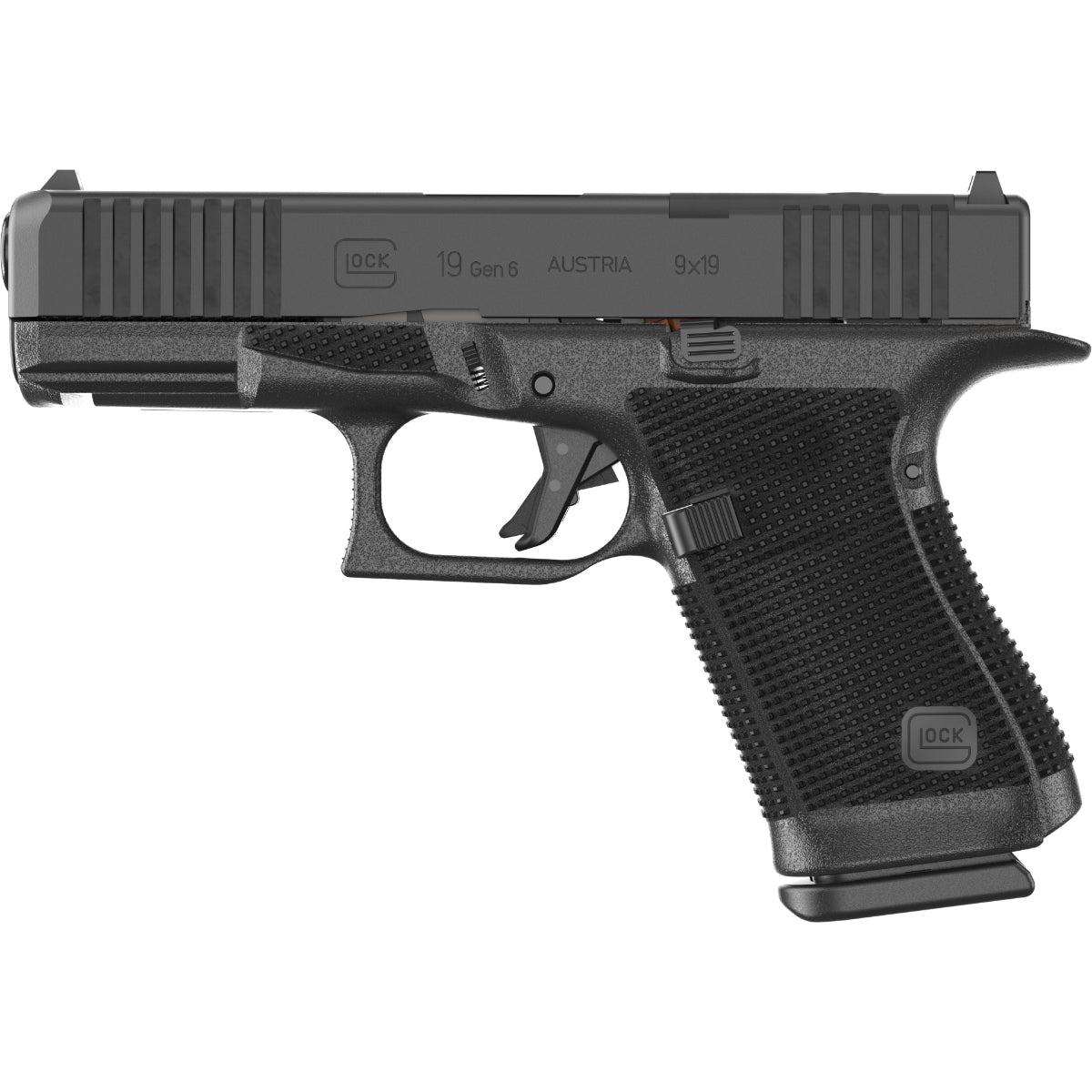 GLOCK PISTOLE G19 GEN6/OR/FS 9MM LUGER 4"/10,2CM VERSTELLBARE VISIERUNG/2KG STEUERFEDER